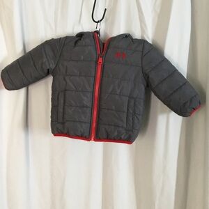 Under Armour Coldgear Hooded Puffer Jacket Gray  - 12 Months